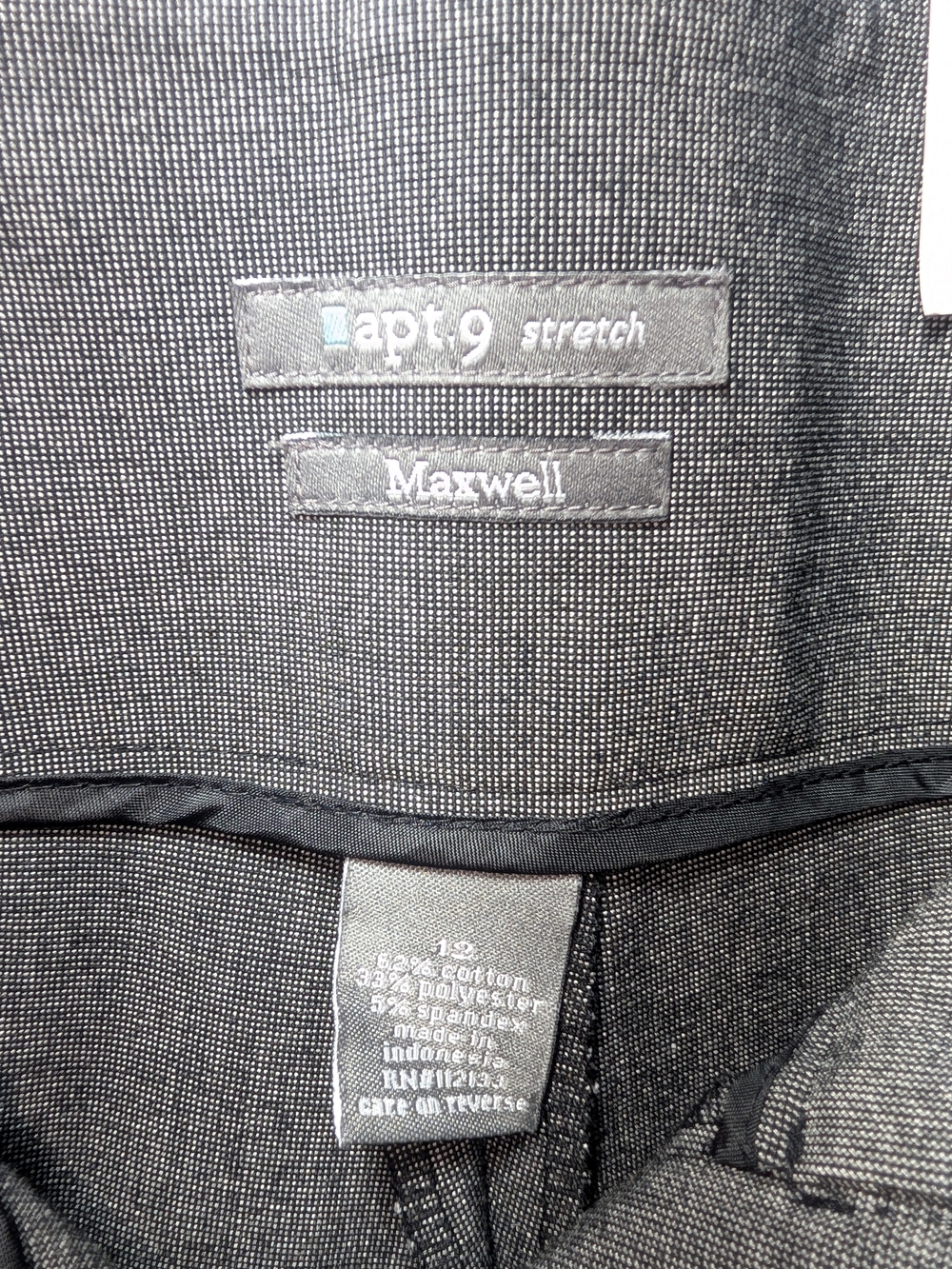 Apt. 9 Charcoal Gray Maxwell Stretch Dress Trousers Womens 12 - Picture 6 of 7